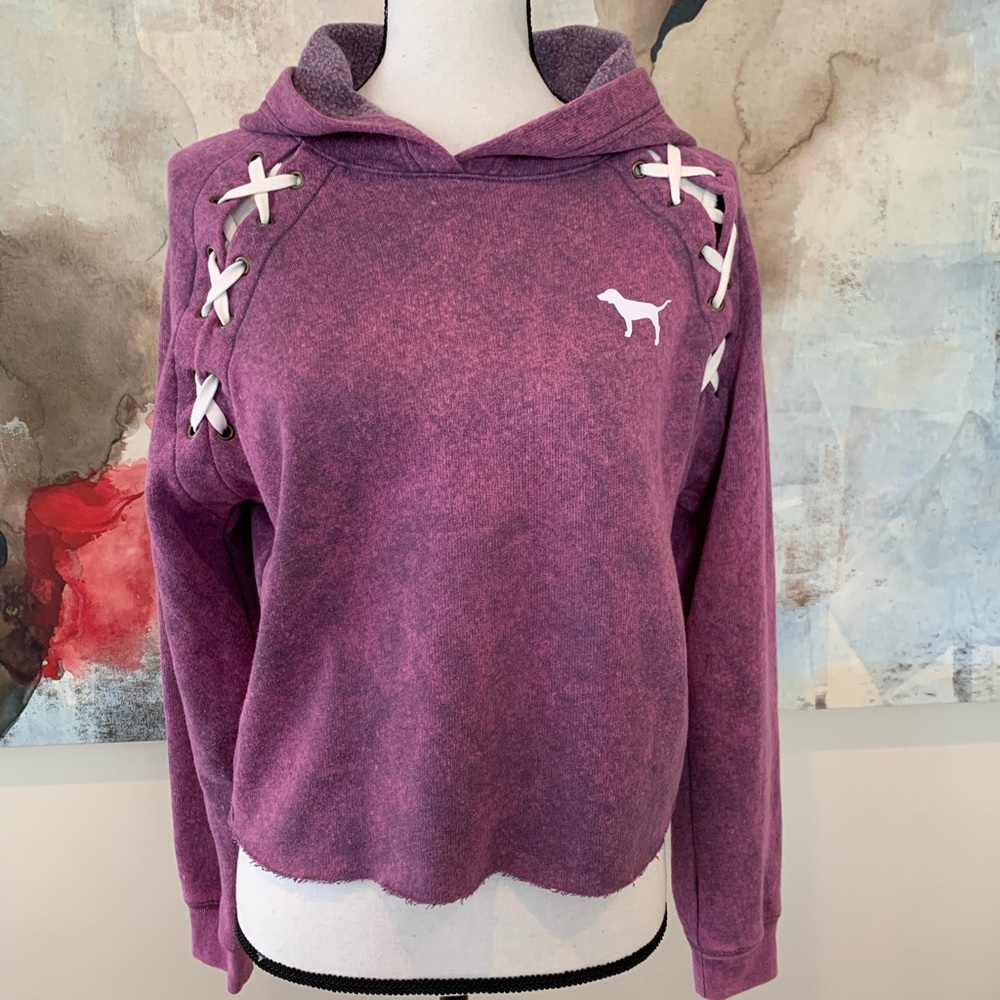 PINK HOODED SWEATSHIRT SIZE XS